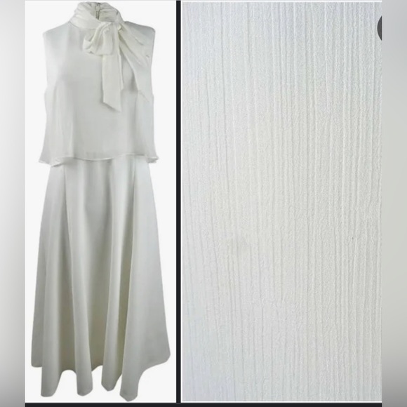 CALVIN KLEIN Tie-Neck Chiffon Wedding Guest Miri dress - Picture 1 of 4